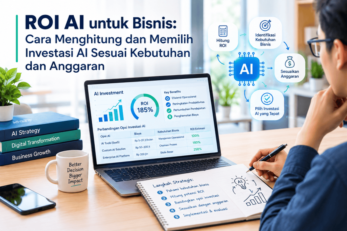 ROI AI untuk Bisnis Cara Menghitung dan Memilih Investasi AI Sesuai Kebutuhan dan Anggaran